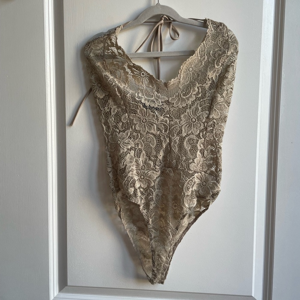Olive Green Lace Bodysuit